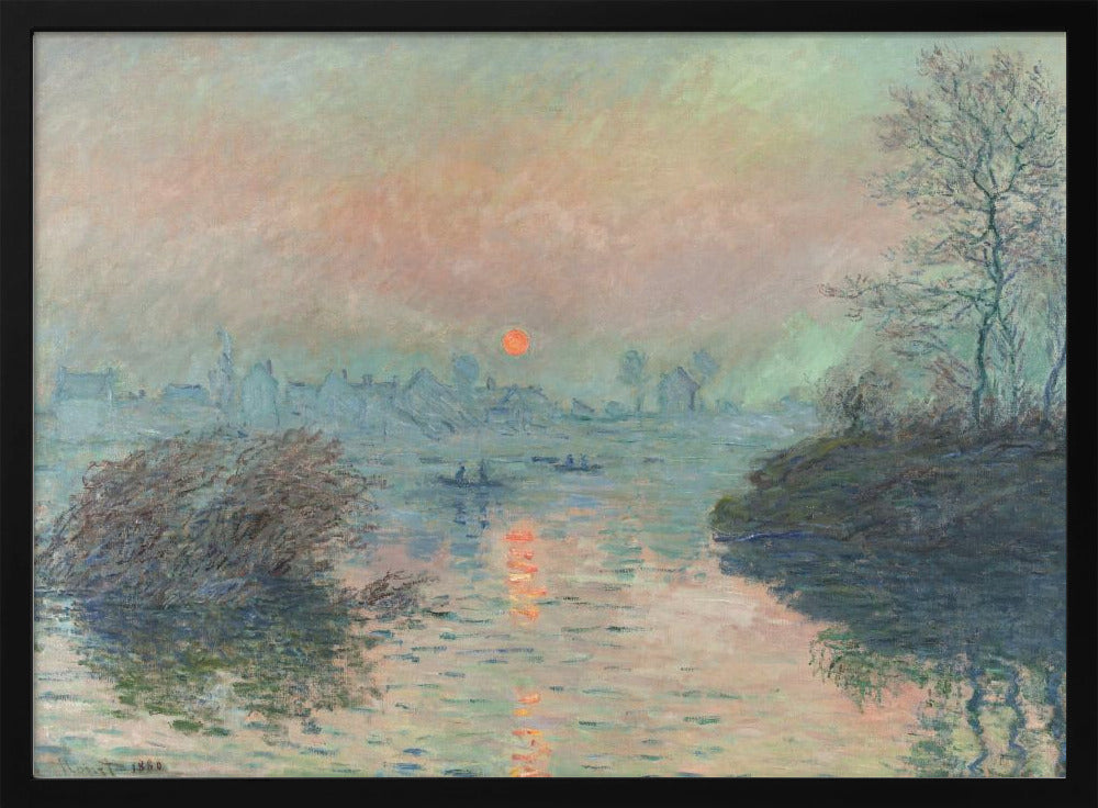 Sun Setting On the Seine At Lavacourt (1880) Claude Monet - Poster / Art Print
