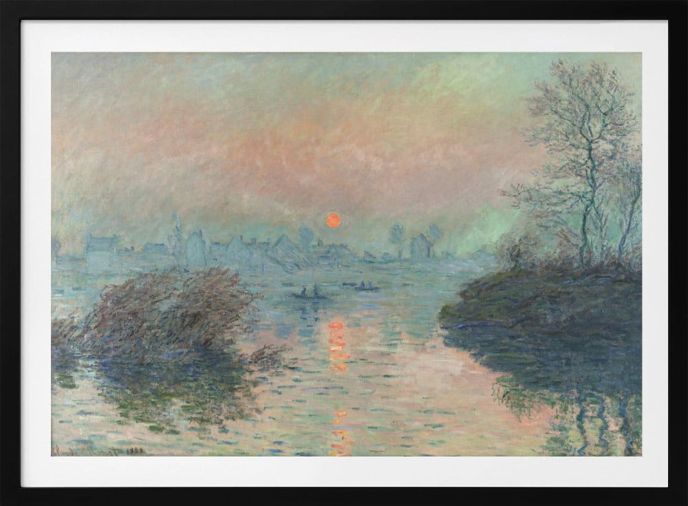 Sun Setting On the Seine At Lavacourt (1880) Claude Monet - Poster / Art Print