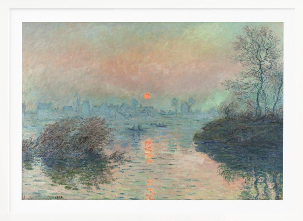 Sun Setting On the Seine At Lavacourt (1880) Claude Monet - Poster / Art Print