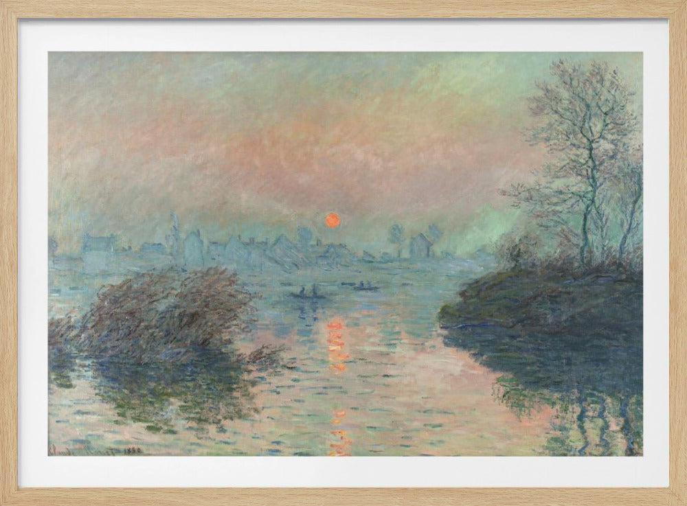 Sun Setting On the Seine At Lavacourt (1880) Claude Monet - Poster / Art Print