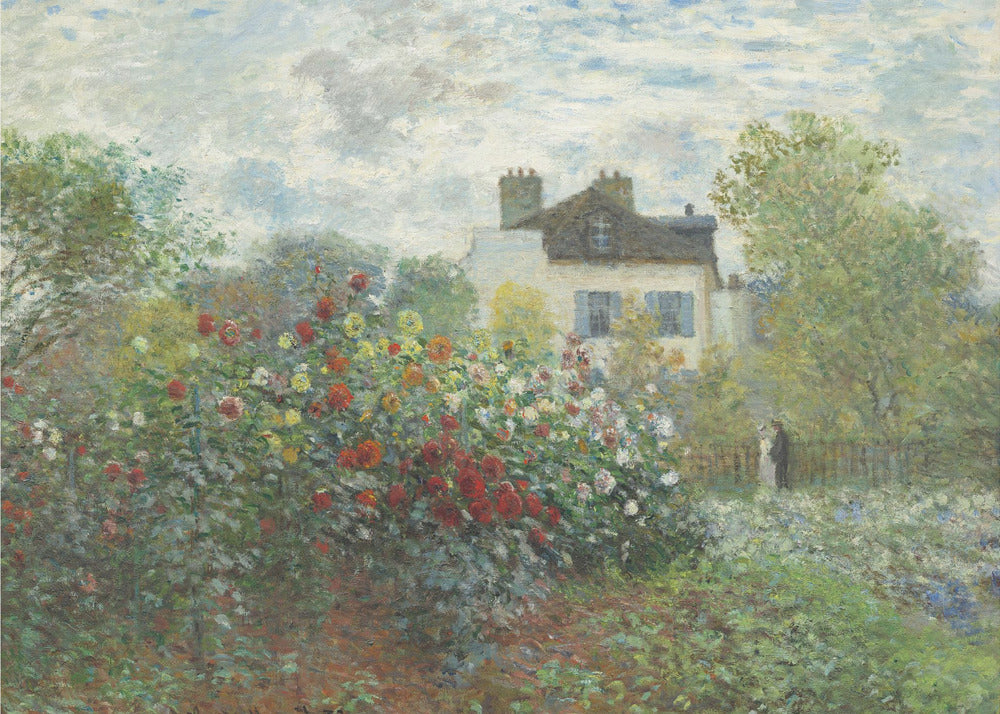 The Artist's Garden In Argenteuil, a Corner of the Garden With Dahlias (1873) - Poster / Art Print