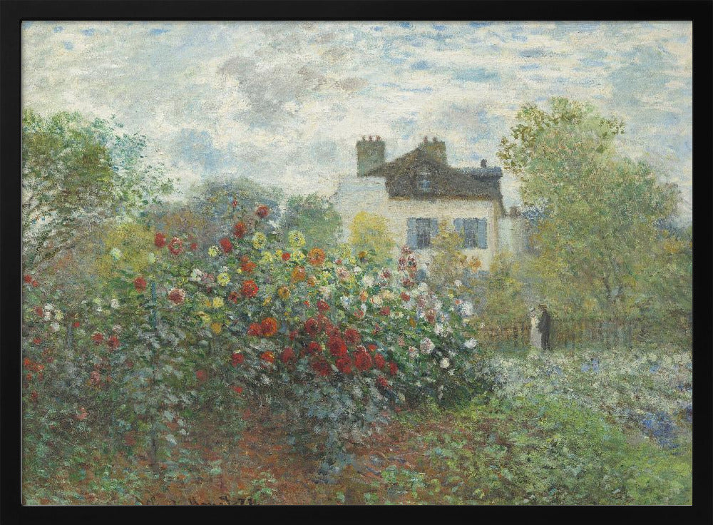 The Artist's Garden In Argenteuil, a Corner of the Garden With Dahlias (1873) - Poster / Art Print