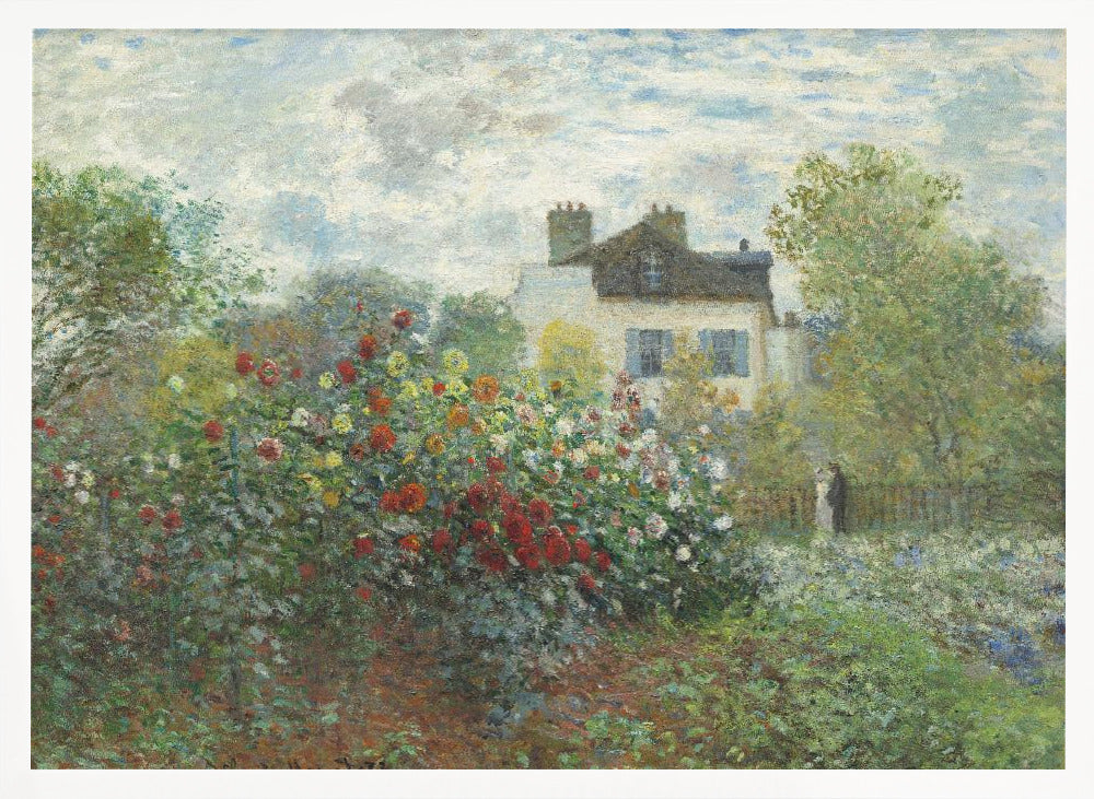 The Artist's Garden In Argenteuil, a Corner of the Garden With Dahlias (1873) - Poster / Art Print