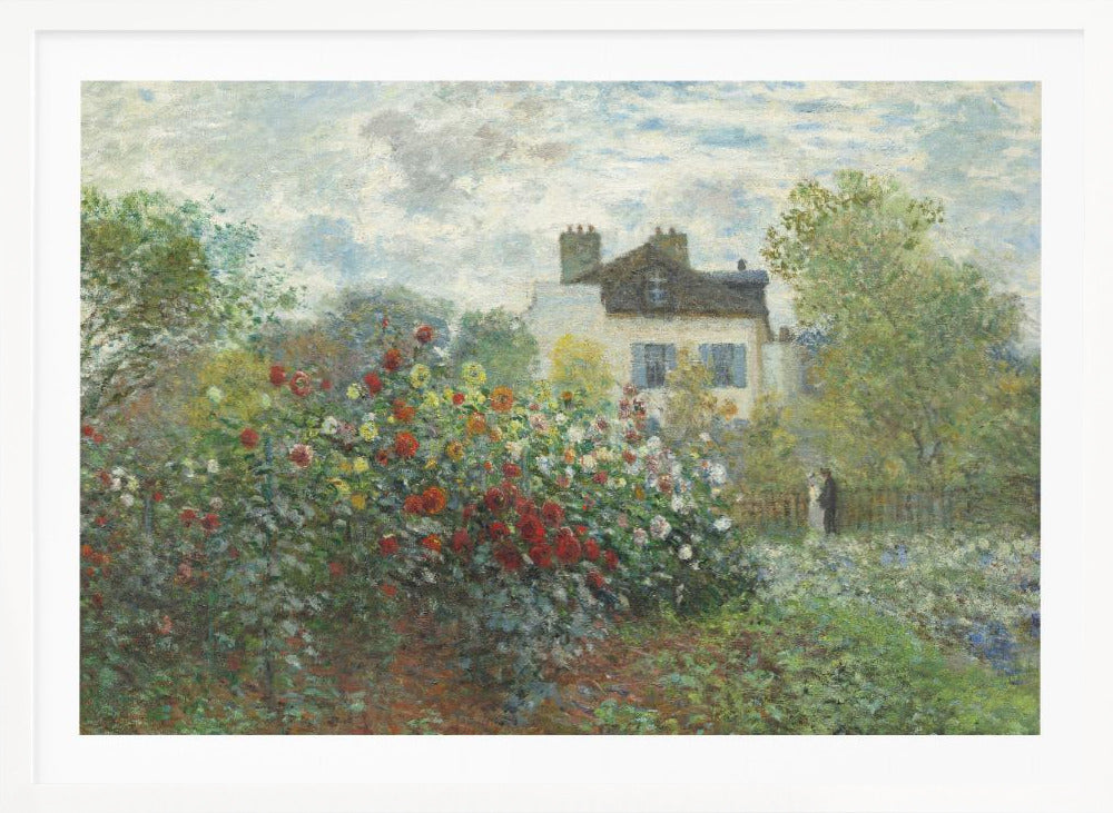 The Artist's Garden In Argenteuil, a Corner of the Garden With Dahlias (1873) - Poster / Art Print