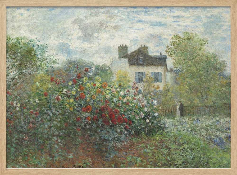 The Artist's Garden In Argenteuil, a Corner of the Garden With Dahlias (1873) - Poster / Art Print