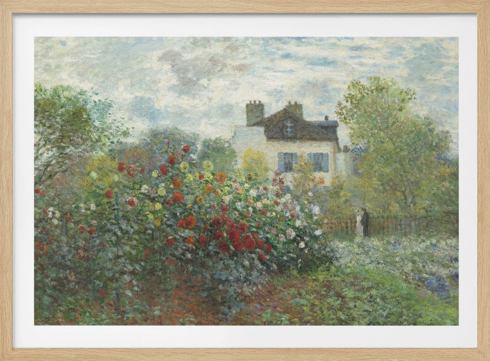 The Artist's Garden In Argenteuil, a Corner of the Garden With Dahlias (1873) - Poster / Art Print