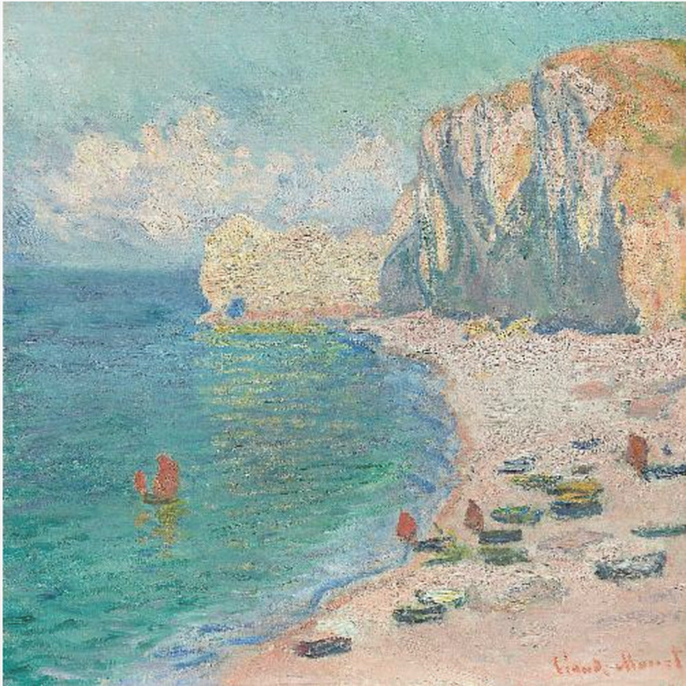 The Beach and the Falaise D'amont (1885) By Claude Monet. - Poster / Art Print