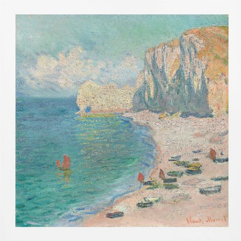 The Beach and the Falaise D'amont (1885) By Claude Monet. - Poster / Art Print