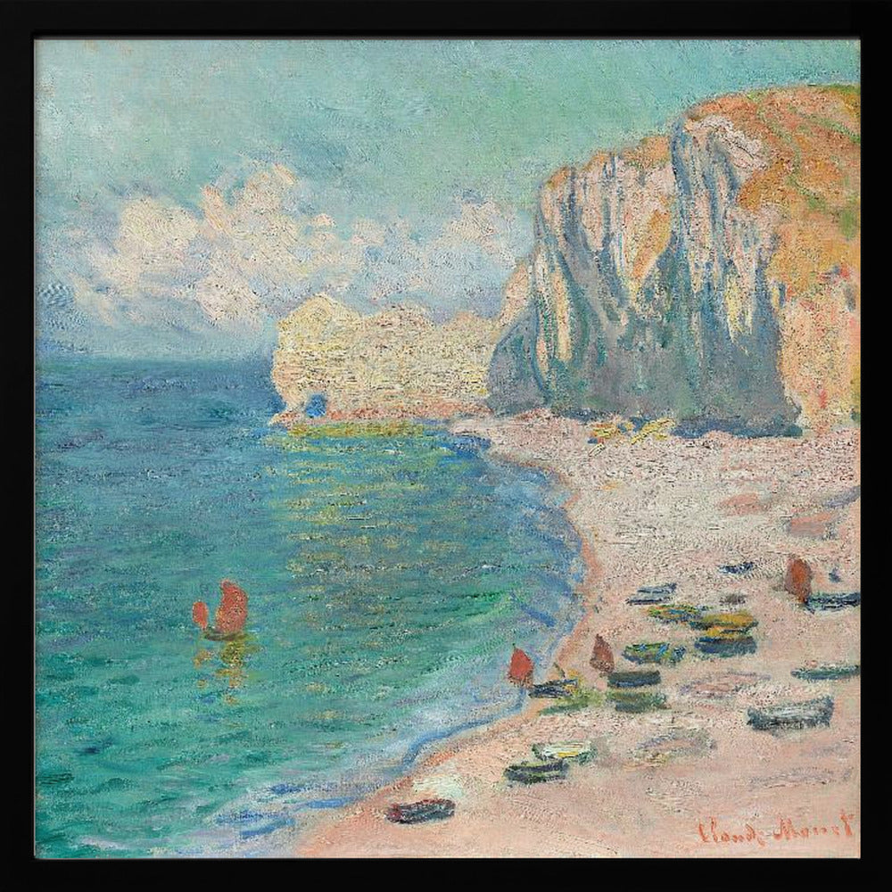 The Beach and the Falaise D'amont (1885) By Claude Monet. - Poster / Art Print