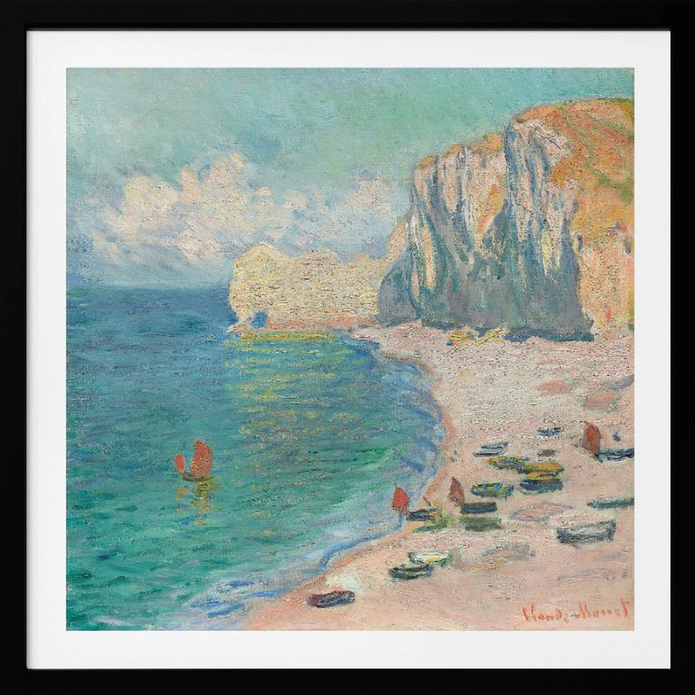The Beach and the Falaise D'amont (1885) By Claude Monet. - Poster / Art Print