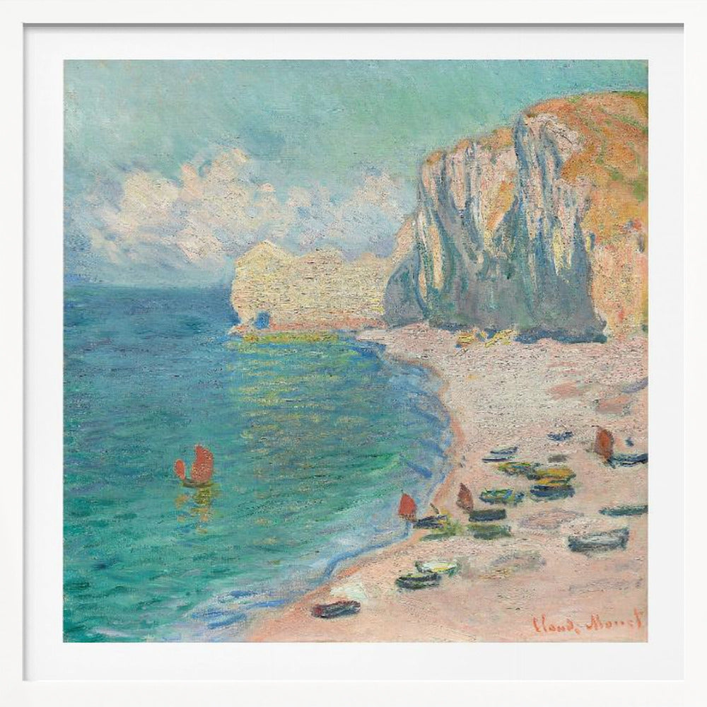 The Beach and the Falaise D'amont (1885) By Claude Monet. - Poster / Art Print