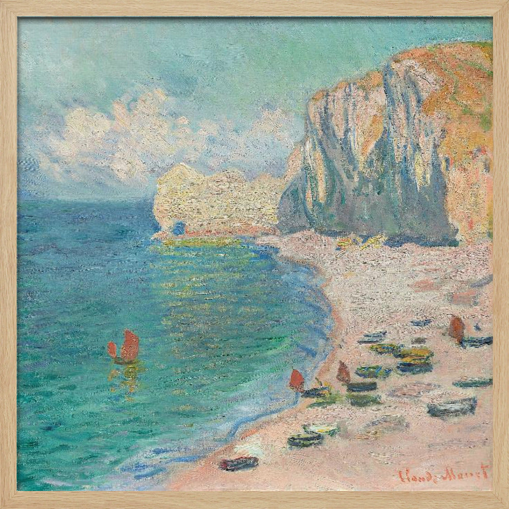 The Beach and the Falaise D'amont (1885) By Claude Monet. - Poster / Art Print