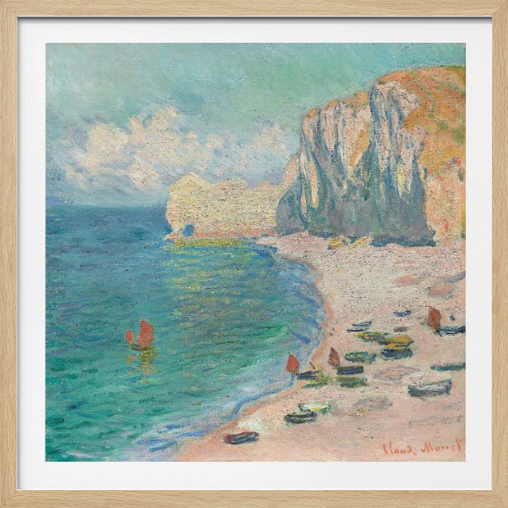 The Beach and the Falaise D'amont (1885) By Claude Monet. - Poster / Art Print