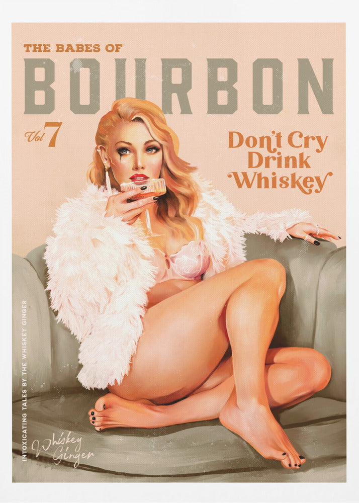 Babes of Bourbon Vol 7 Sexy Vintage Whiskey Pinup Girl - Poster / Art Print