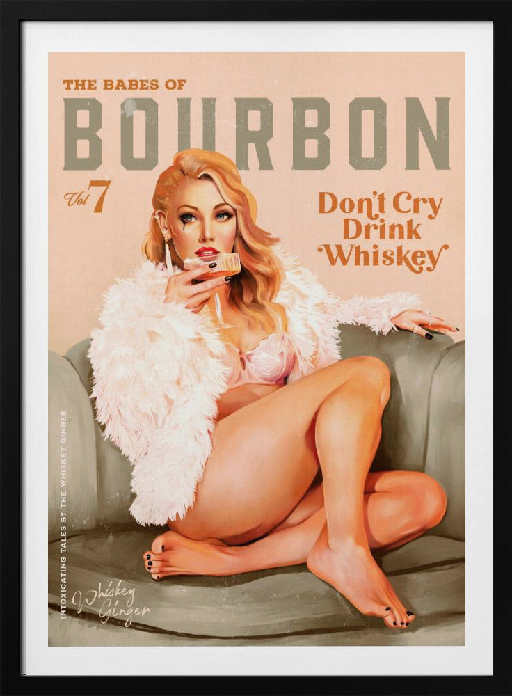 Babes of Bourbon Vol 7 Sexy Vintage Whiskey Pinup Girl - Poster / Art Print