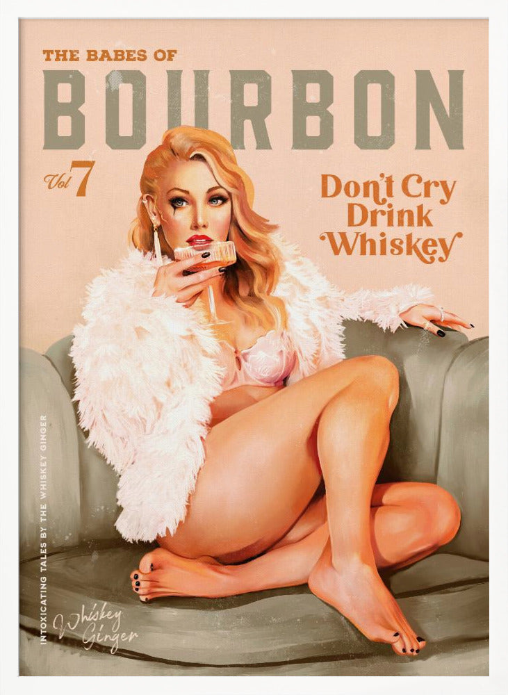 Babes of Bourbon Vol 7 Sexy Vintage Whiskey Pinup Girl - Poster / Art Print