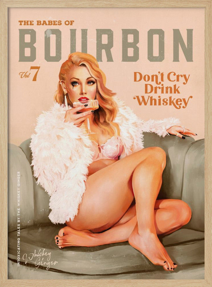 Babes of Bourbon Vol 7 Sexy Vintage Whiskey Pinup Girl - Poster / Art Print