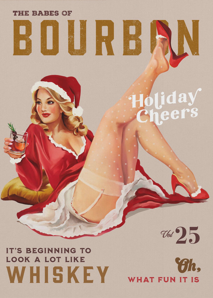 Babes of Bourbon Vol 25 Holiday Cheer Christmas Pinup - Poster / Art Print