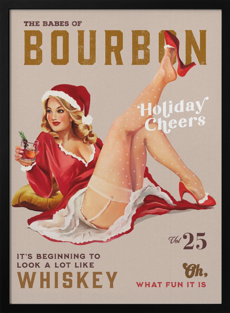 Babes of Bourbon Vol 25 Holiday Cheer Christmas Pinup - Poster / Art Print