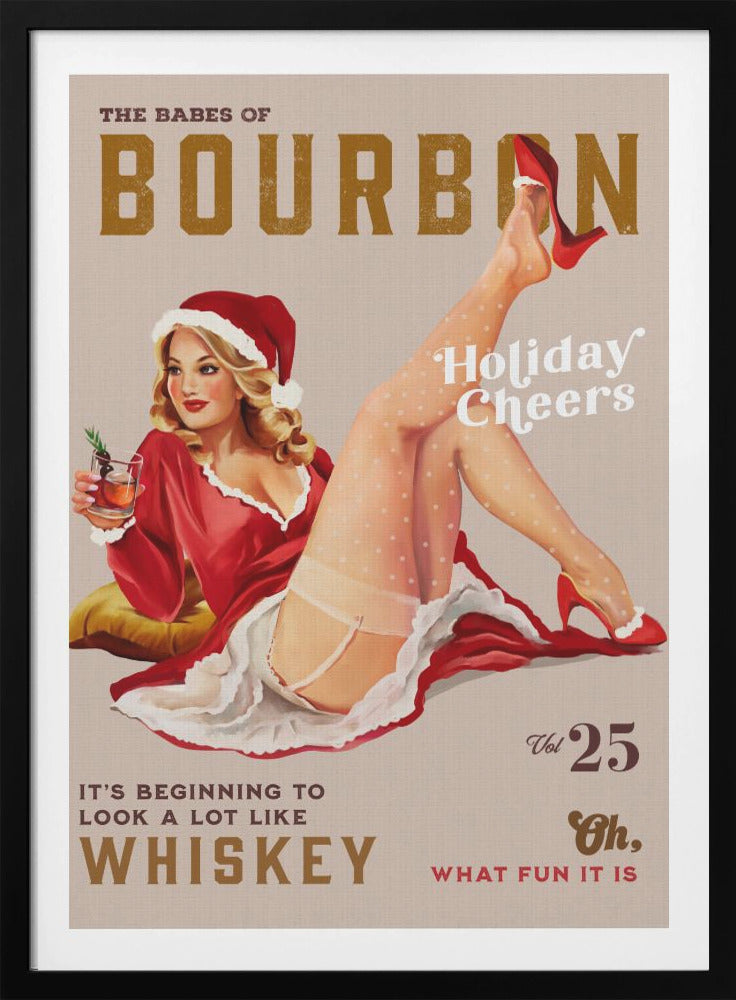 Babes of Bourbon Vol 25 Holiday Cheer Christmas Pinup - Poster / Art Print