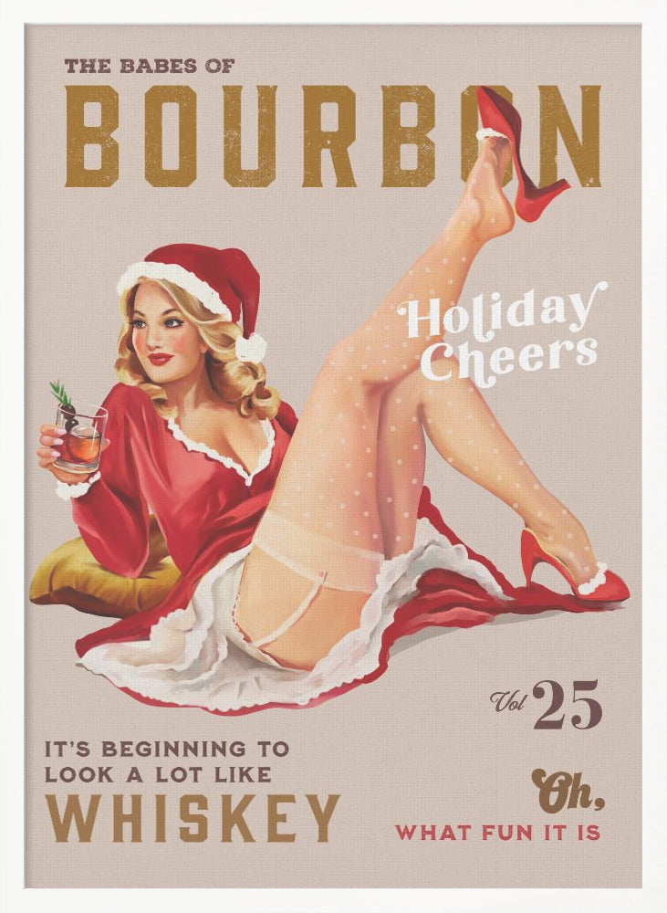 Babes of Bourbon Vol 25 Holiday Cheer Christmas Pinup - Poster / Art Print