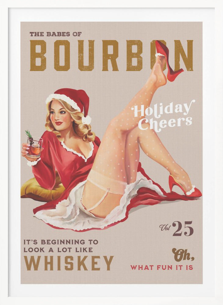 Babes of Bourbon Vol 25 Holiday Cheer Christmas Pinup - Poster / Art Print