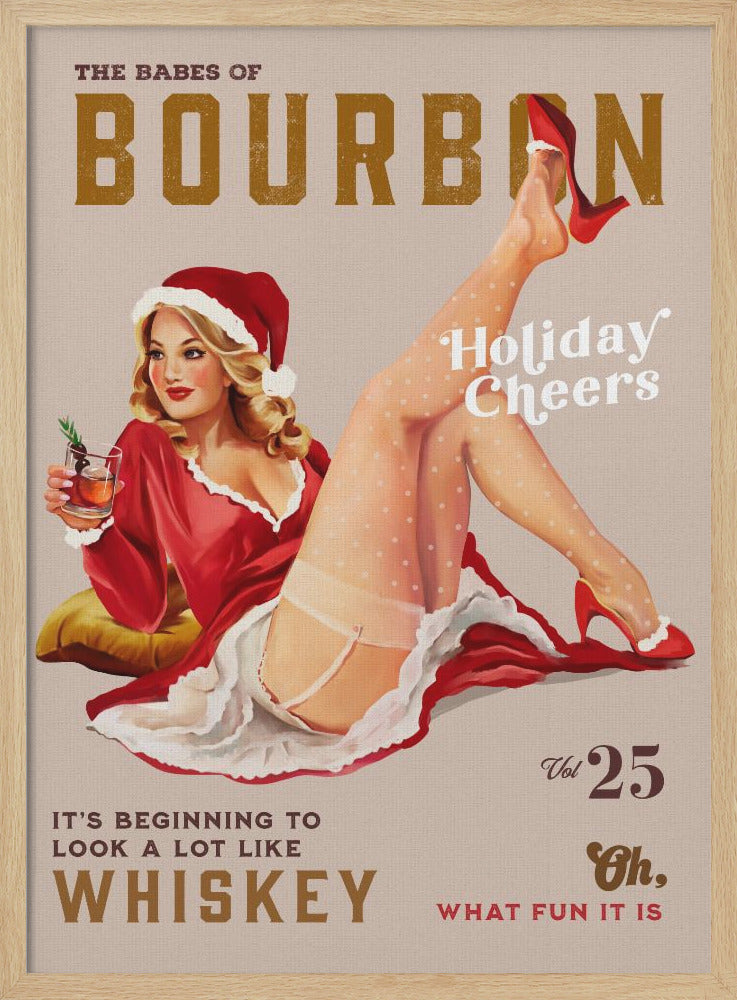 Babes of Bourbon Vol 25 Holiday Cheer Christmas Pinup - Poster / Art Print