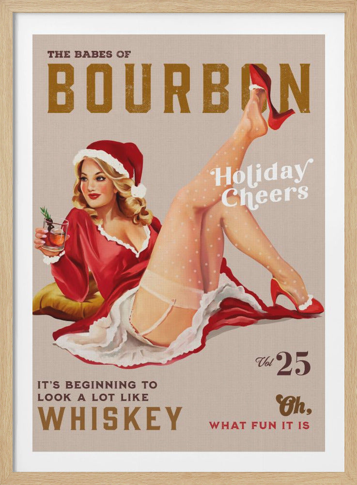 Babes of Bourbon Vol 25 Holiday Cheer Christmas Pinup - Poster / Art Print