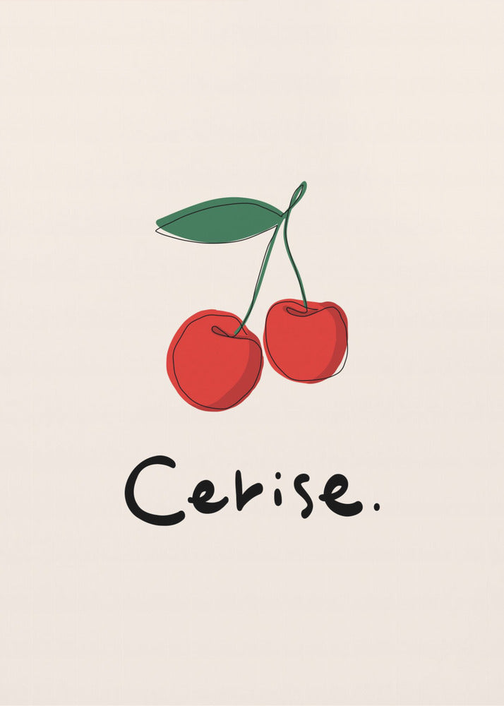 Modern French Fruits Collection "Cherry / Cerise" - Poster / Art Print