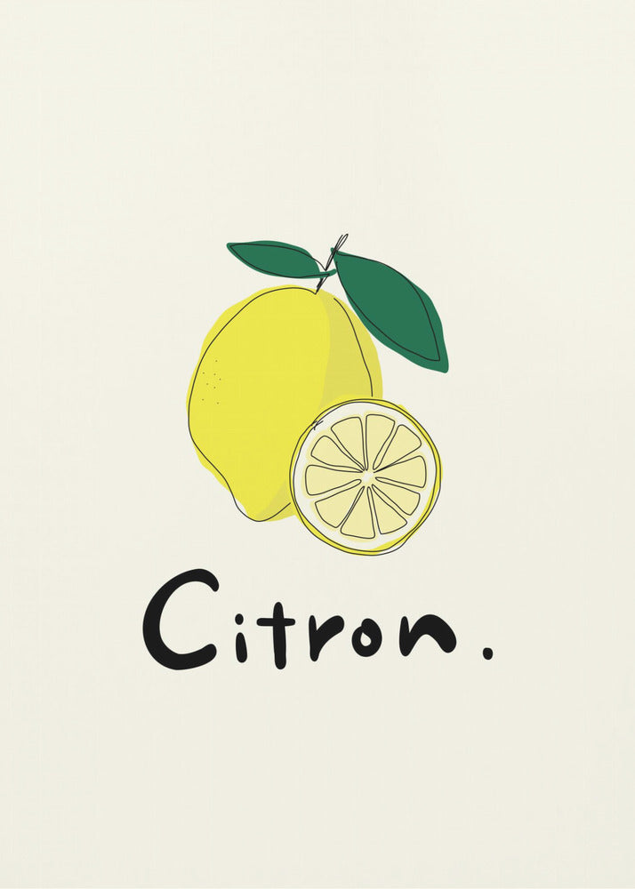 Modern French Fruits Collection "Lemon / Citron" - Poster / Art Print
