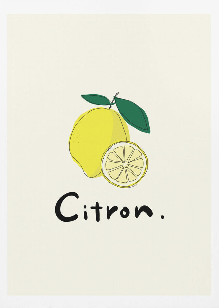 Modern French Fruits Collection "Lemon / Citron" - Poster / Art Print
