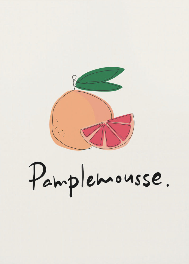 Modern French Fruits Collection "Grapefruit / Pamplemousse" - Poster / Art Print