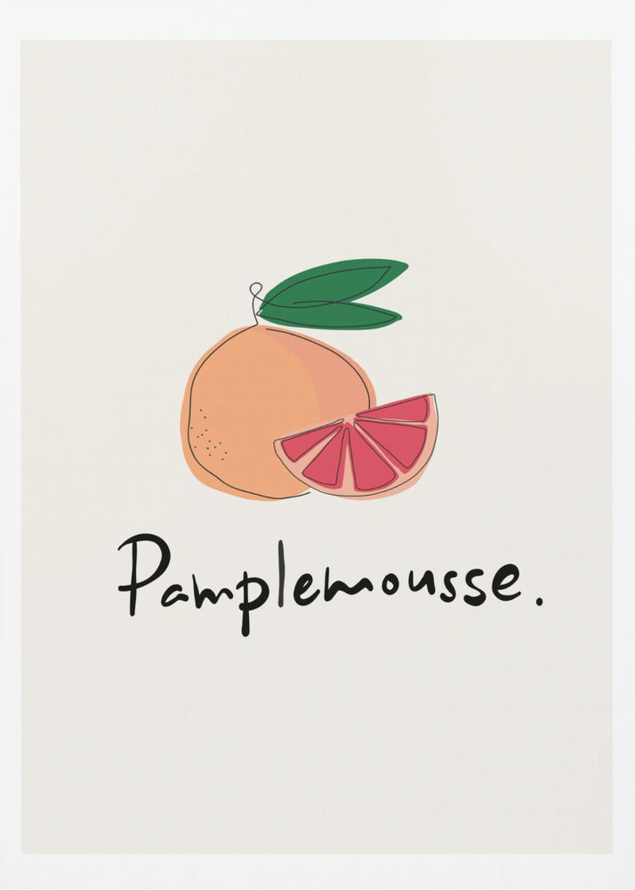 Modern French Fruits Collection "Grapefruit / Pamplemousse" - Poster / Art Print