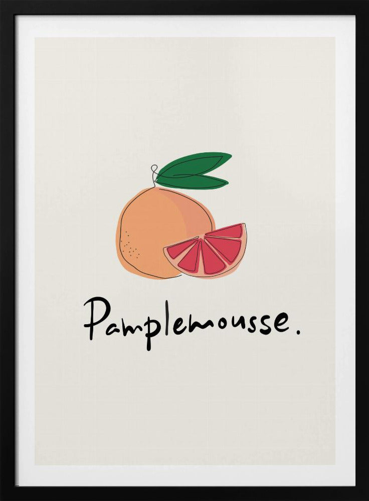 Modern French Fruits Collection "Grapefruit / Pamplemousse" - Poster / Art Print