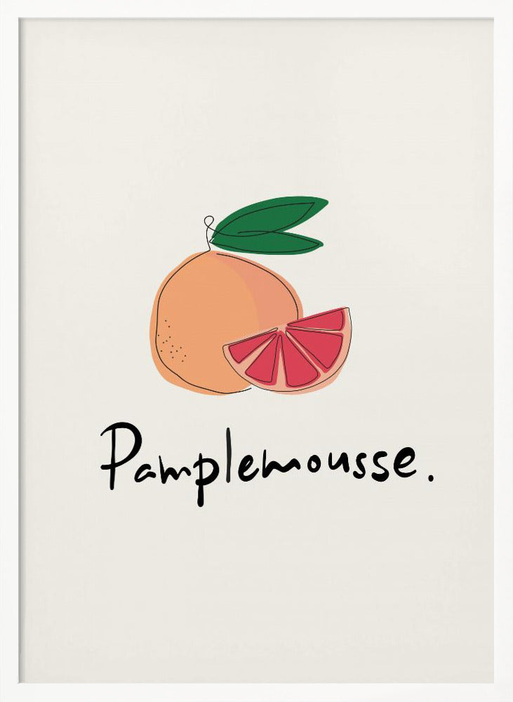 Modern French Fruits Collection "Grapefruit / Pamplemousse" - Poster / Art Print