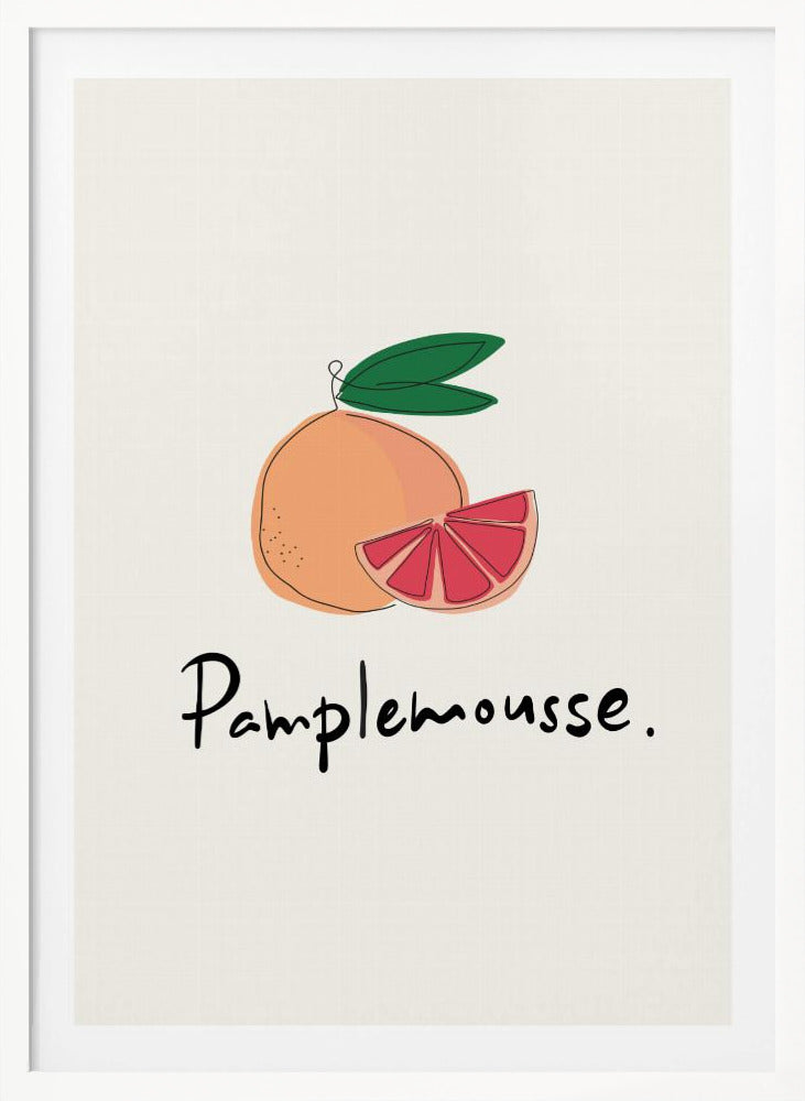 Modern French Fruits Collection "Grapefruit / Pamplemousse" - Poster / Art Print