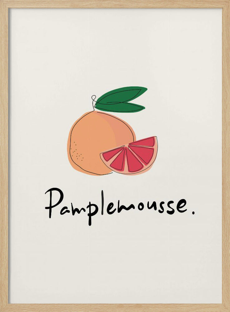 Modern French Fruits Collection "Grapefruit / Pamplemousse" - Poster / Art Print