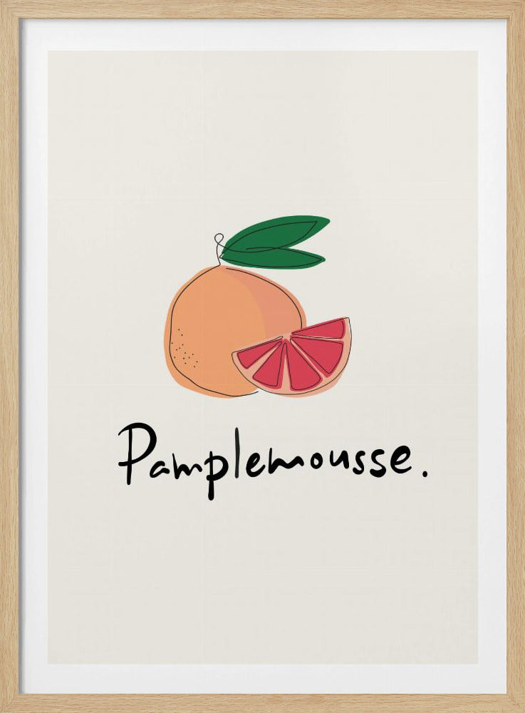 Modern French Fruits Collection "Grapefruit / Pamplemousse" - Poster / Art Print