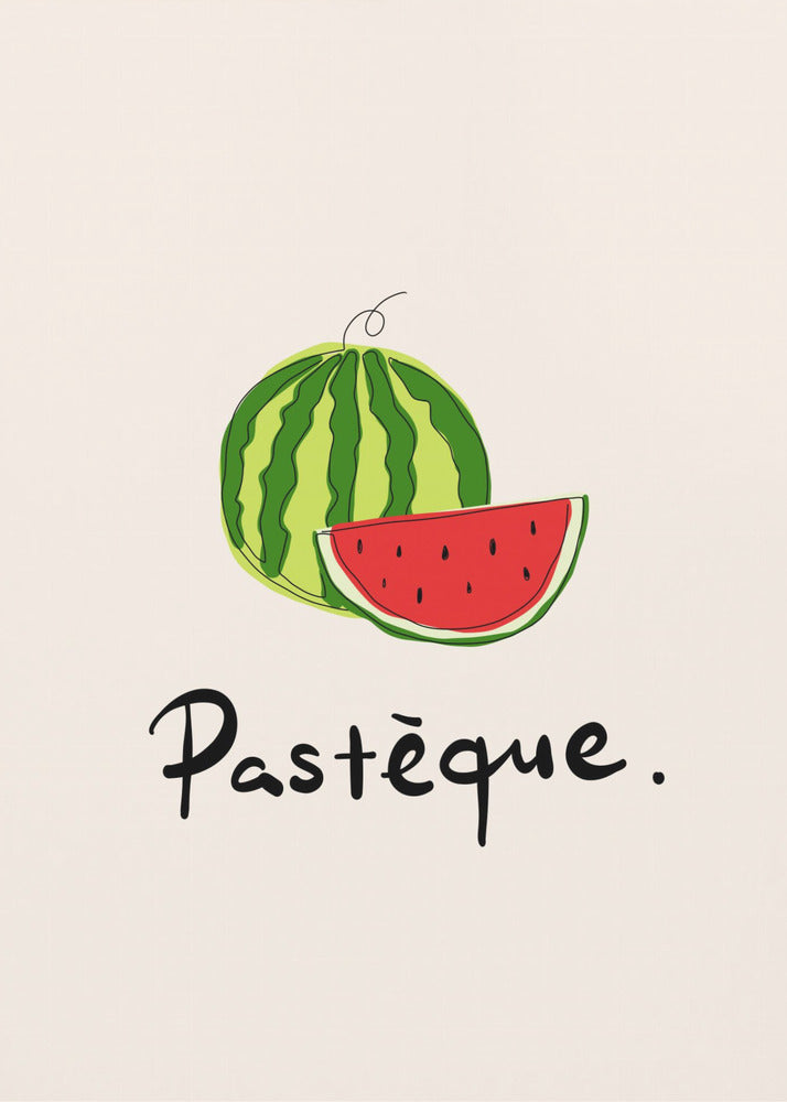 Modern French Fruits Collection "Watermelon / Pastèque" - Poster / Art Print