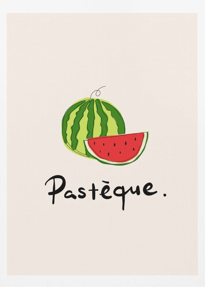 Modern French Fruits Collection "Watermelon / Pastèque" - Poster / Art Print