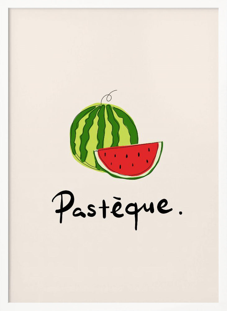Modern French Fruits Collection "Watermelon / Pastèque" - Poster / Art Print