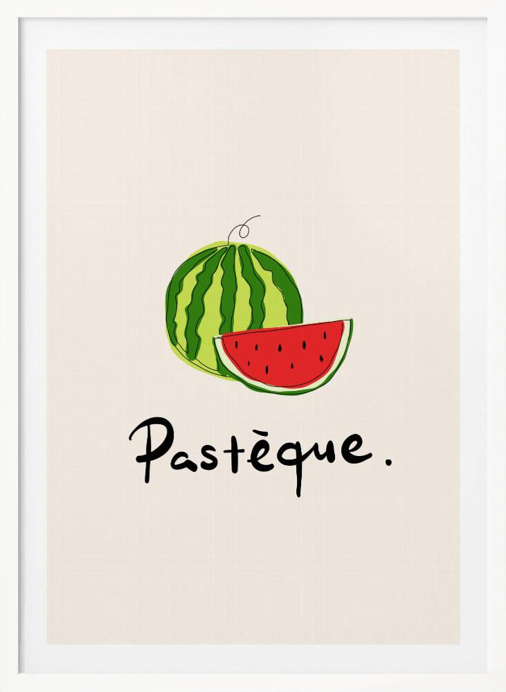 Modern French Fruits Collection "Watermelon / Pastèque" - Poster / Art Print