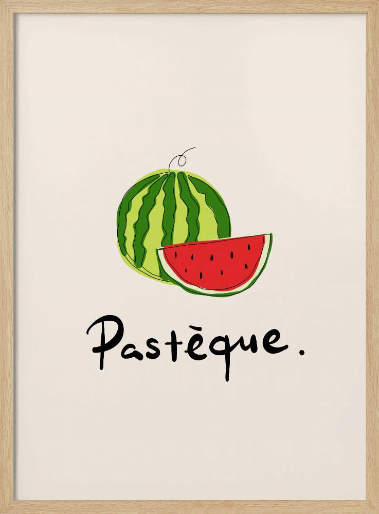 Modern French Fruits Collection "Watermelon / Pastèque" - Poster / Art Print