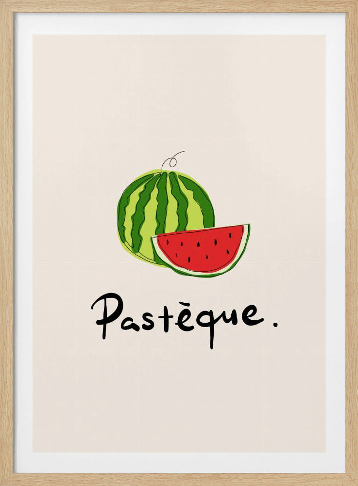 Modern French Fruits Collection "Watermelon / Pastèque" - Poster / Art Print