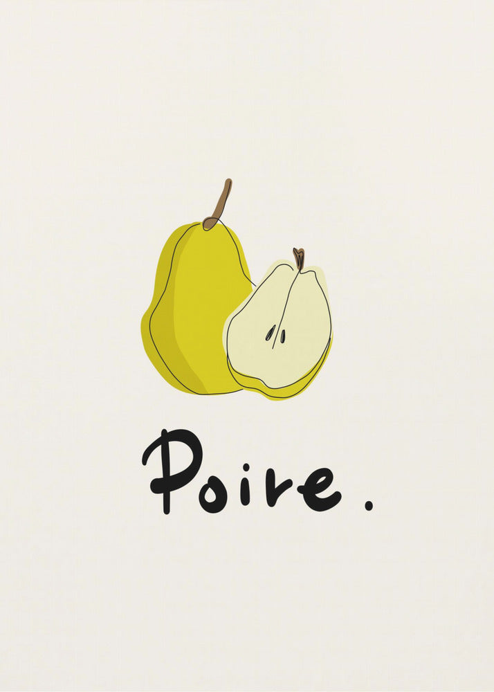 Modern French Fruits Collection "Pear / Poire" - Poster / Art Print