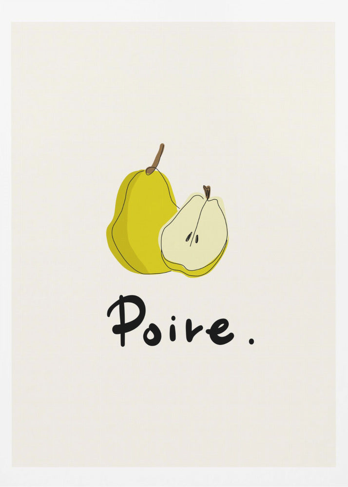 Modern French Fruits Collection "Pear / Poire" - Poster / Art Print