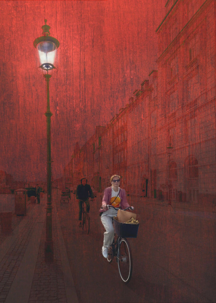 Bicycling in Copenhagen - Poster / Art Print