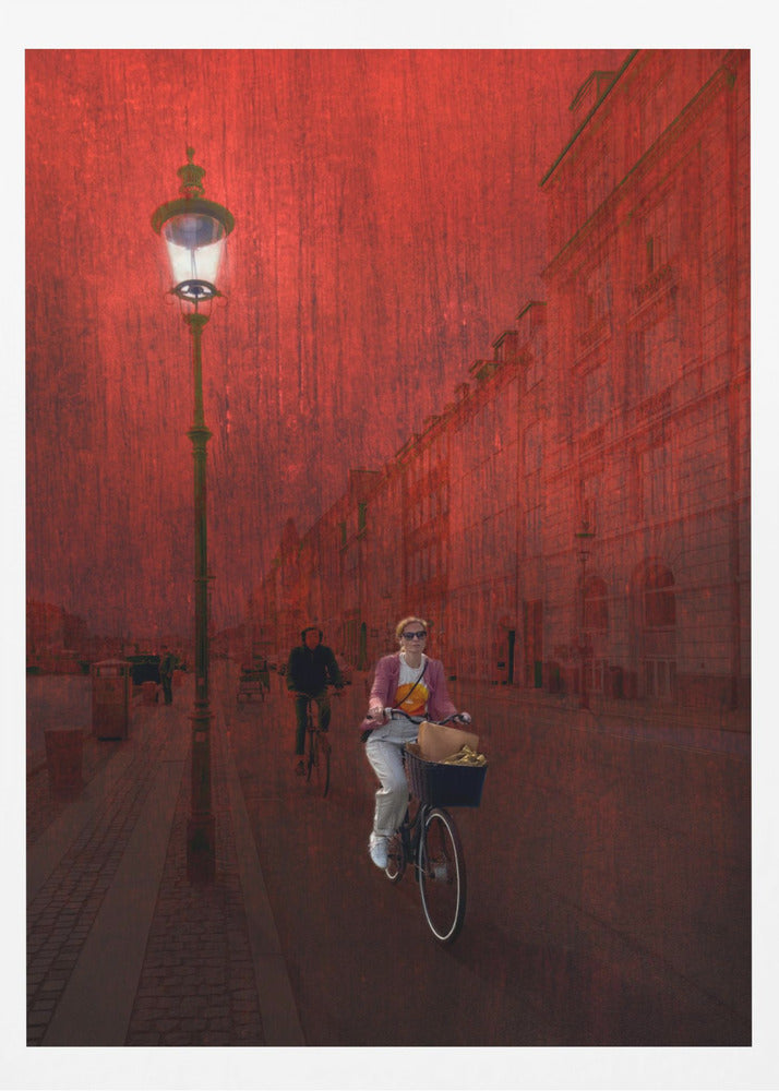 Bicycling in Copenhagen - Poster / Art Print