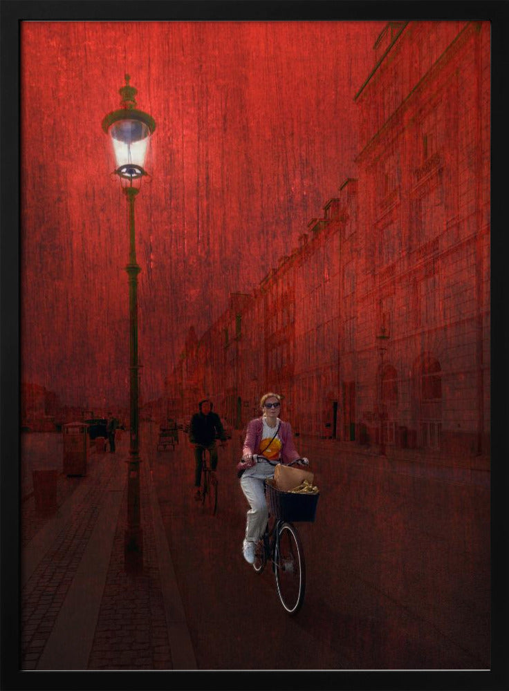Bicycling in Copenhagen - Poster / Art Print