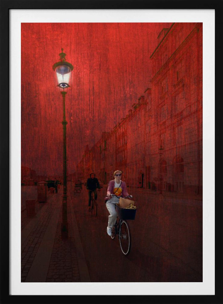 Bicycling in Copenhagen - Poster / Art Print